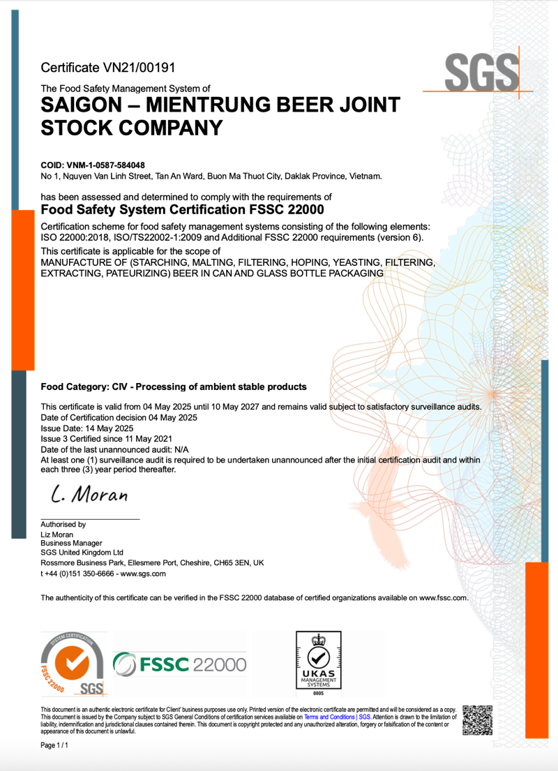 Food Safety Certification – FSSC 22000