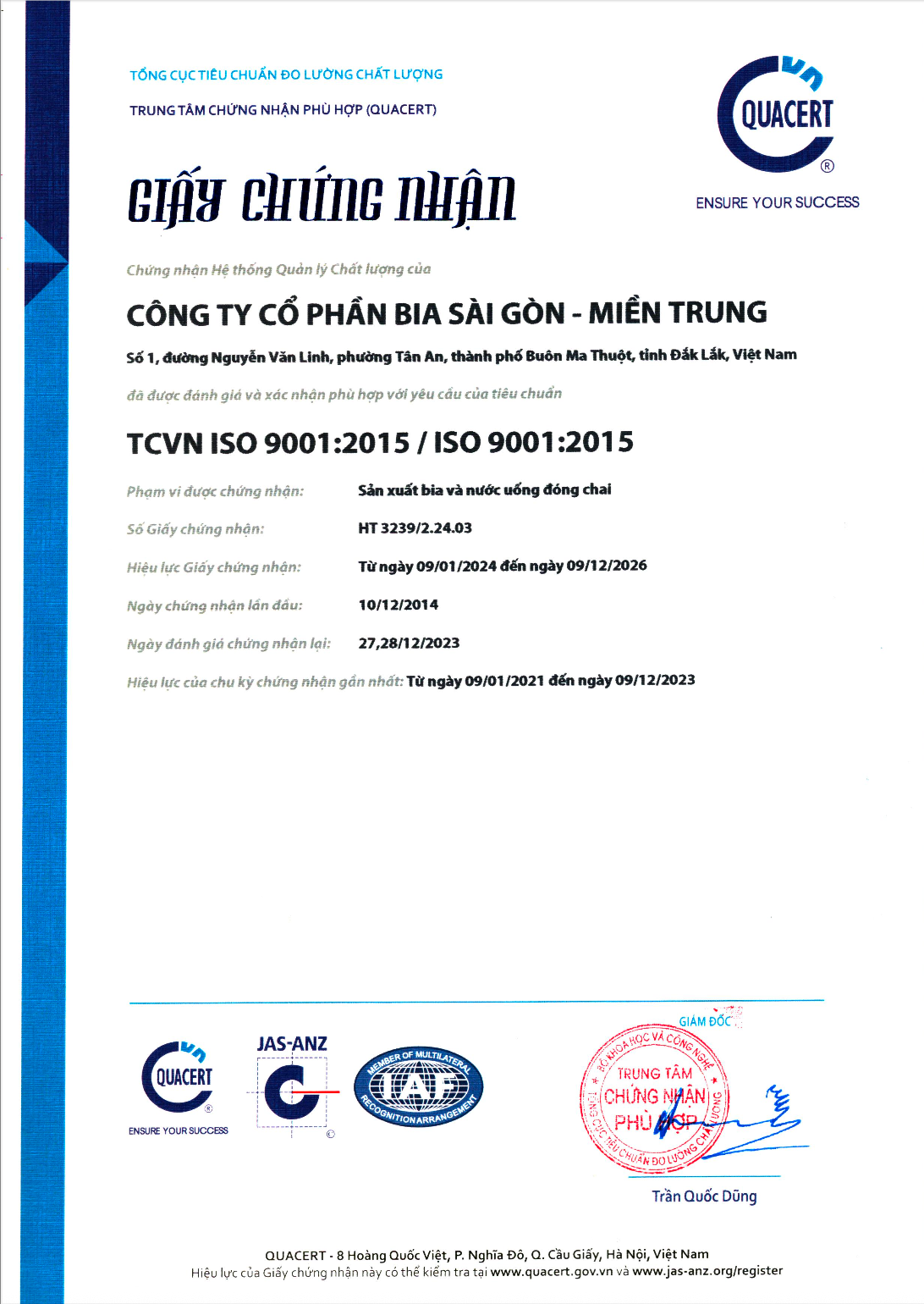 Chứng nhận ISO 9001:2015