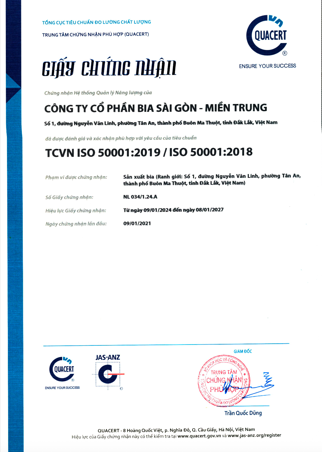 Chứng nhận ISO 50001:2018