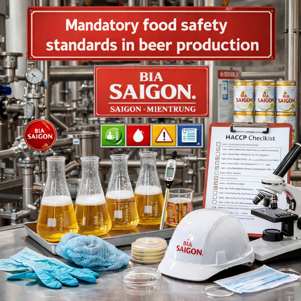 Tiêu chuẩn an toàn thực phẩm bắt buộc trong sản xuất bia